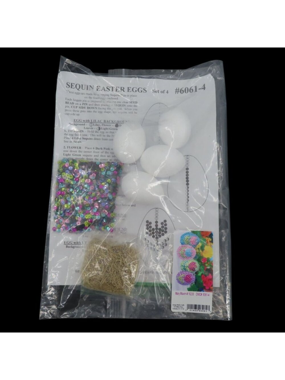 Design Works Set of 4 Sequin Easter Eggs Craft Kit 6061 NEW Open Package Holiday